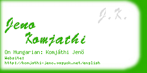jeno komjathi business card